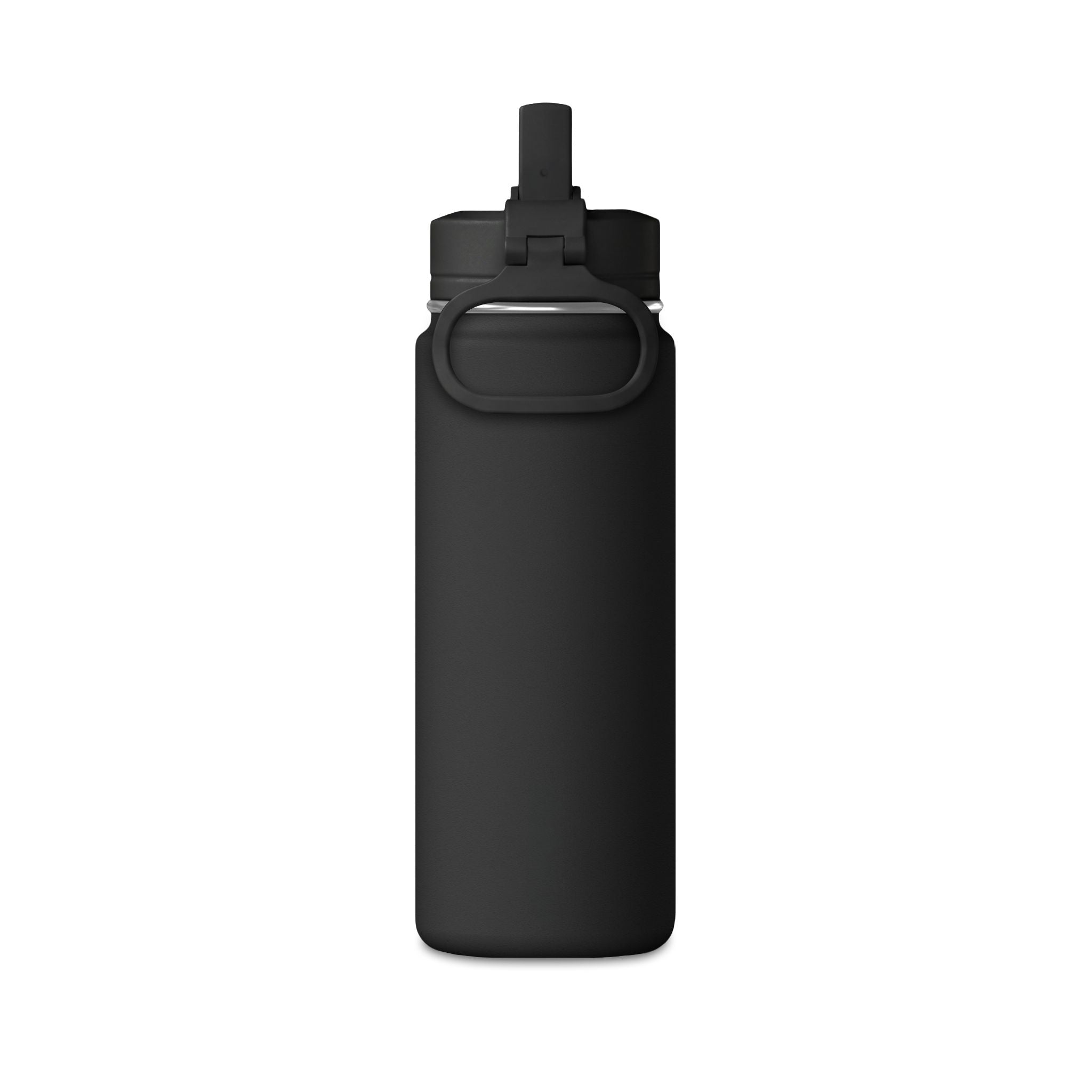 Insulated 20oz Mini Water Bottle — Matte Black 'IVNX' Sport Bottle with Flip Straw