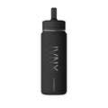 Insulated 20oz Mini Water Bottle — Matte Black 'IVNX' Sport Bottle with Flip Straw