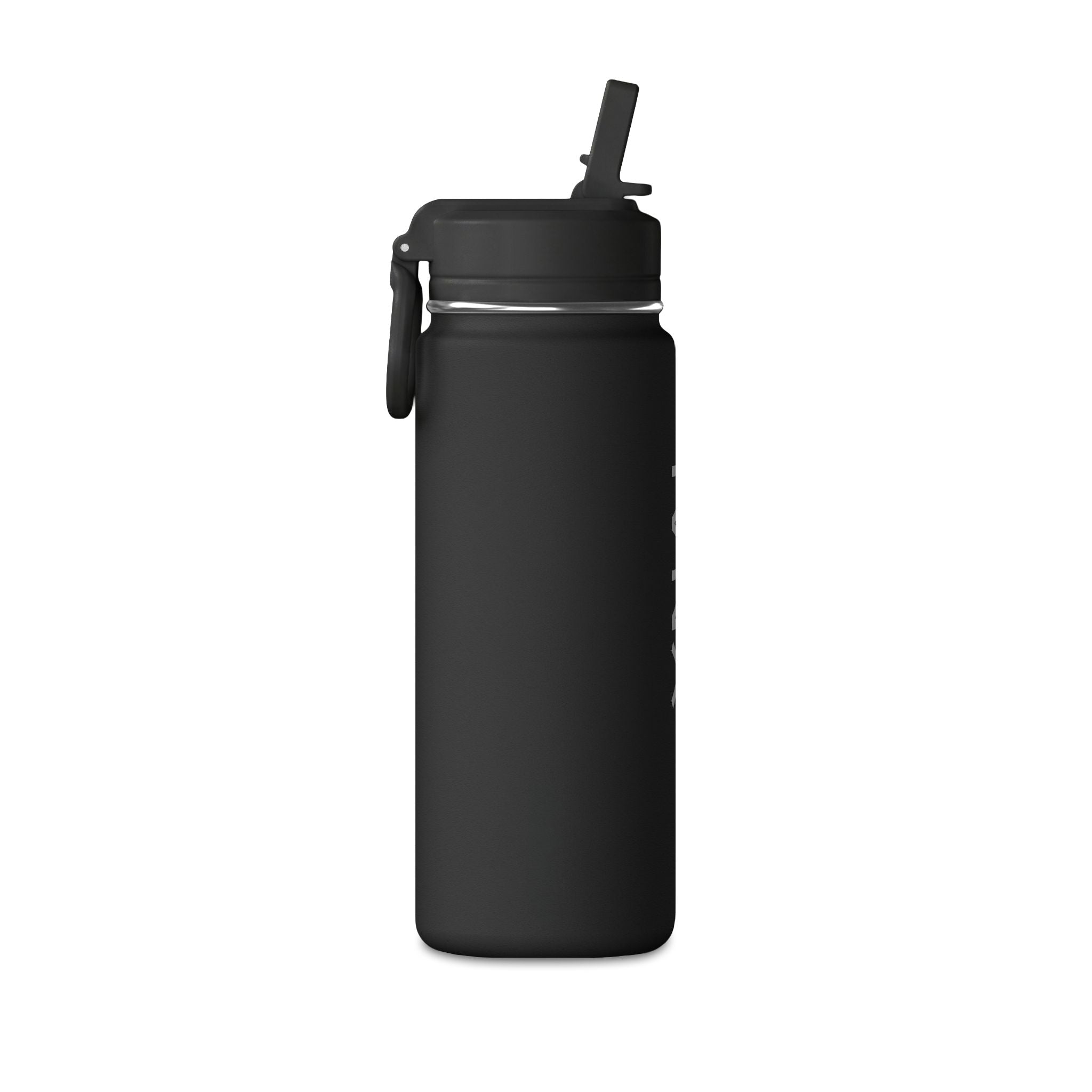 Insulated 20oz Mini Water Bottle — Matte Black 'IVNX' Sport Bottle with Flip Straw