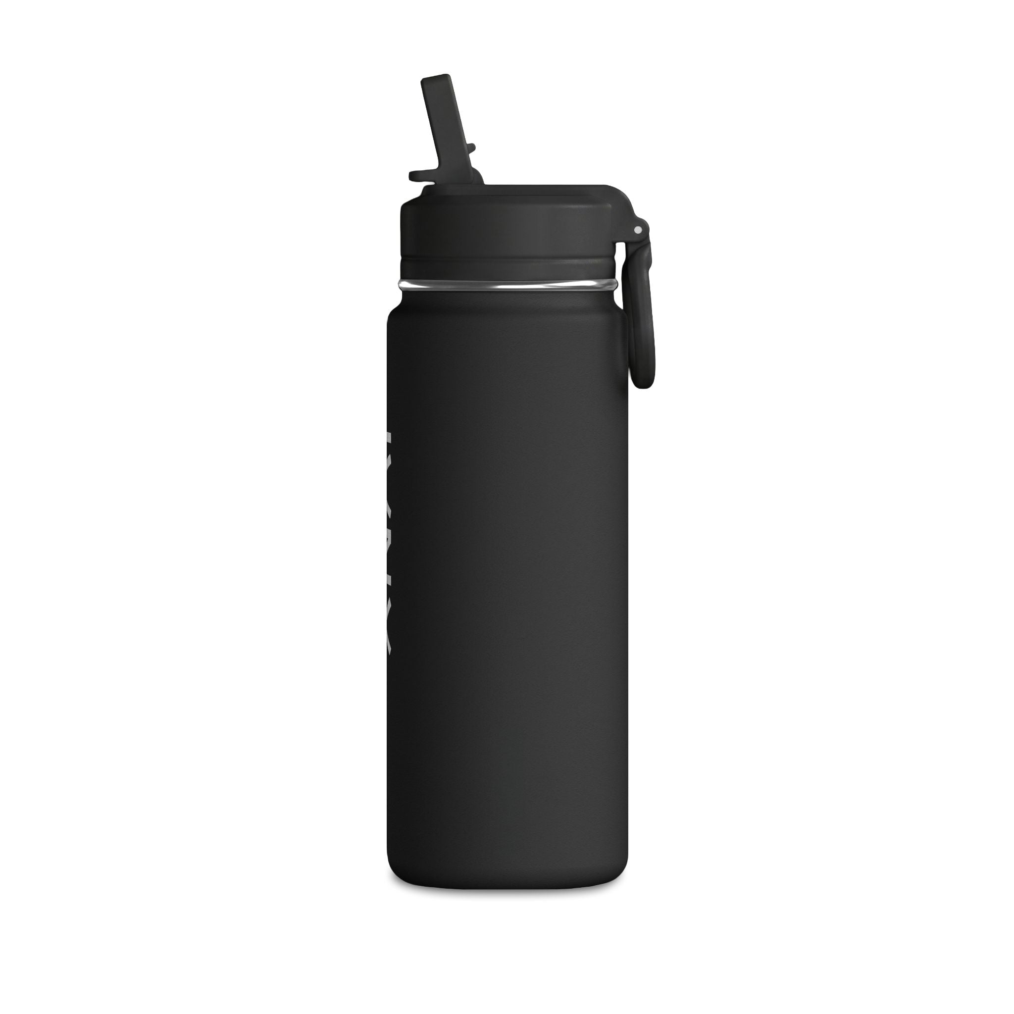 Insulated 20oz Mini Water Bottle — Matte Black 'IVNX' Sport Bottle with Flip Straw